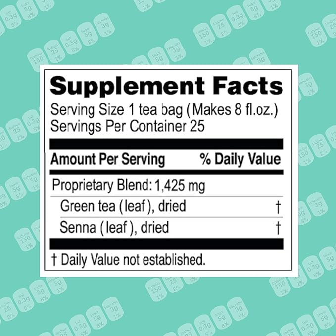 HYLEYS Slim Tea Blueberry Flavor - Weight Loss Herbal Supplement Cleanse and Detox - 25 Tea Bags (6 Pack)