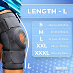 Sparthos Knee Brace - Heavy-Duty Hinged Support for ACL, MCL, Meniscus Tear, Arthritis, Tendonitis Pain - Open Patella - 4-Strap Adjustable, For Men and Women, Check Size Chart (Medium, 12½-15½″ Thigh)