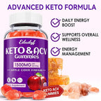 Keto ACV Gummies - 1500mg Apple Cider Vinegar Gummies with Probiotics, B12 and Keto Support, Detox & Cleanse, GMO Free & Vegan - 60 Count...