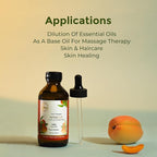 MY ACE Apricot Seed Carrier Oil | 100% Pure Cold Pressed Lightweight Oil with Dropper for Hair, Face, Skin, Scalp & Body Massage, Moisturizing & Aromatherapy – 4 fl oz