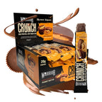 Warrior HIGH PROTEIN BARS (20g Protein each) - Low Carb, Low Sugar - Pack of 12 Caramel Crispy Crunch Bars - Dark Chocolate & Peanut Butter