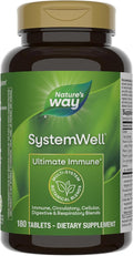 Nature's Way Systemwell Ultimate Immune* with Vitamins C, A, D, Zinc, & Selenium, Multi-System Botanical Blends Including Immune, Respiratory, Digestive & Circulatory, 180 Tablets (Packaging May Vary)