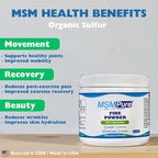 KALA HEALTH MSMPure Fast Dissolving Fine MSM Powder Crystals – US-Made MSM for Joint Health, Skin Appearance, and Hair & Nail Support – 8.8 oz, Organic Sulfur