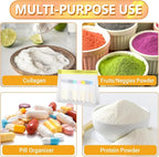 Protein Powder Travel Container Set ,Reusable Protein Powder Supplement Container To Go,14 Pcs Single Dose Bags& 2Pcs Large Zip Bags,Portable Supplement Storage Containers with Spoon , Pen and Labels