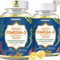 Vegan Omega 3 Gummies 1000mg - Algae Omega 3 Supplement for Women & Men with CoQ10, Vitamin D3, K2 & Turmeric - Fish Oil Alternative for Adults with DHA EPA for Brain, Eye- Sugar Free, 120 Count