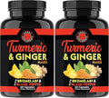Angry Supplements Turmeric Ginger Maxx 60 Capsules w. Turmeric, Ginger Root, Omega 3, Bromelain, Quercetin & Black Pepper Extract – Wellness & Antioxidant for Men & Women (2-Bottles)