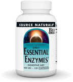 Source Naturals Essential Enzymes 500mg Bio-Aligned Multiple Supplement Herbal Defense for Digestion, Gas & Constipation Relief - Strong Immune System Support* - 120 Capsules
