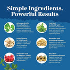 Herbal Adaptogen Mood Support Supplement - Calming Adaptogens Supplement for Stress & Cortisol Management with Ashwagandha Rhodiola Rosea & Maca Root - Vegan & Daytime Friendly - 60 Count
