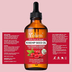 Yoken Rosehip Seed Oil for Face, 100% Pure and Natural Cold Pressed Unrefined Organic Rosehip Carrier Oil for Skin, Hair, Body & Nails - Lightweight, Fast-Absorbing (4 fl oz)