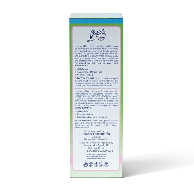 Lemisol Feminine Wash, Daily Cleanser, Hypoallergenic, 16 FL Oz, Bottle