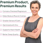 Organics Ocean Pure Magnesium Glycinate with Zinc - Maximum Strength Chelated Magnesium Supplement for Women and Men for Muscle Cramps and Sleep Support - 2 Bottles