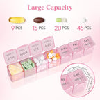 Lifewit Monthly Pill Organizer, 28 Day Pill Box, 4 Weeks One Month Vitamin Cases, Large Compartments Medicine Organizer for Fish Oils, Supplements, 28 Grids, Pink