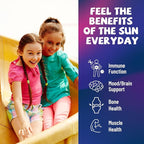 Vitamin D3 K2 Drops for Kids - Liquid Supplement with Magnesium for Calcium Absorption, Joint Health, Teeth & Heart - Non-GMO, Vegan, Strawberry, 2 Fl Oz - Kids Ages 4+