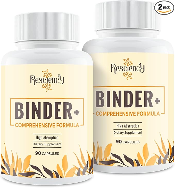 Resciency Detox Binder Supplement – Activated Charcoal, Zeolite, Bentonite Clay, Milk Thistle, Proprietary Blends - Liver & Gut, Max Absorption, 180 Vegan Capsules
