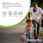 NaturesPlus SPIRU-TEIN Junior, Chocolate - 1 lb - Plant-Based Protein Powder Shake for Kids - Gluten Free & Vegetarian - 15 Servings