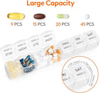 Lifewit Monthly Pill Organizer, 28 Day Pill Box, 4 Weeks One Month Vitamin Cases, Large Compartments Medicine Organizer for Fish Oils, Supplements, 28 Grids, Clear