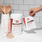 TB12 Plant Based Protein Powder by Tom Brady, 24g of Vegan Pea Protein, Low Sugar, Low Carb, Non-GMO, Keto Friendly, Paleo, Sugar Free, Chocolate Flavor (1.12 Ounce / 12 Pack)