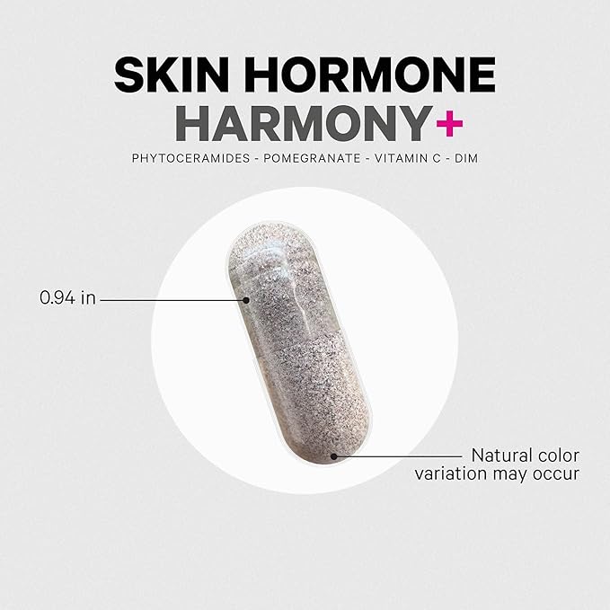 Codeage Skin Hormone Harmony+ Supplement – Skin Hair Support with Ceramosides, Red Orange Complex, Diindolylmethane, Astaxanthin, Vitamin C Ascorbic Acid, Liposomal Delivery – Non-GMO – 30 Capsules