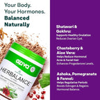 OZIVA Plant Based HerBalance for PCOS | PCOS Supplement for Women for Hormonal Balance & Better Menstrual Cycle | PCOS Drink with Inositol, Shatavari,Chasteberry, Ashoka Certified Clean & Vegan, 250g
