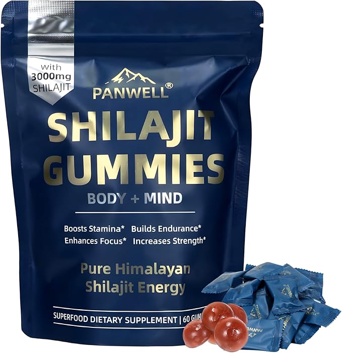 Shilajit Gummies, gummy supplements，shilajit for men gummies，shilajit for women gummies，Seamoss & Turmeric | Zero Sugar Energy, Cortisol Balance, Sleep, Immune & Overall Health Support – 60 Gummies