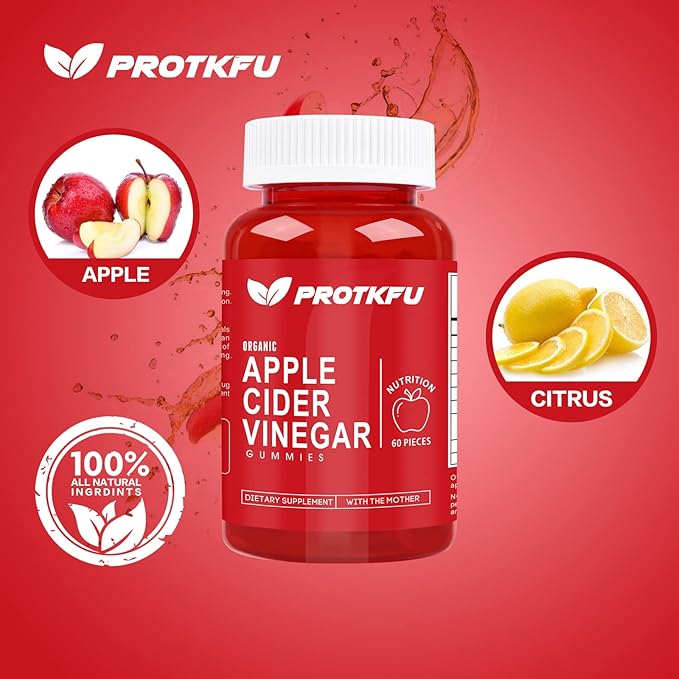 Apple Cider Vinegar Gummies, 120 Count Max Strength 1000mg ACV Gummies with Vitamin B12 & B6, for Metabolism, Digestion, Detox, Gut & Immune Health, Vegan & Non-GMO, Gelatin-Free