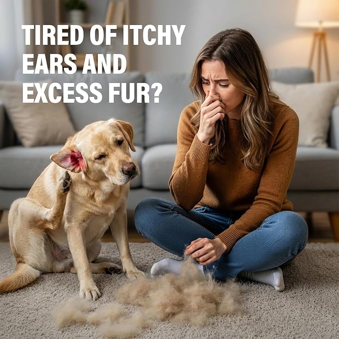 Yeast Infection Treatment for Dogs - Soothing Ear & Skin Relief for Itch & Inflammation, Natural Dog Allergy Support