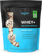 LEGION Whey+ Protein Whey Isolate from Grass Fed Cows (Cookies & Cream, 30 Servings) - Whey Protein Isolate Powder Low Calorie, Non-GMO, Sugar Free, Lactose and Gluten Free, All Natural Protein Powder