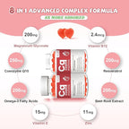 High Absorption CoQ10 Gummies 250 mg, Plus Omega-3, Vitamin B3 for Cellular Energy, Brain & Antioxidant, 5X Better Absorption Coenzyme Q10 Supplement, Raspberry Flavored - 60 Cts