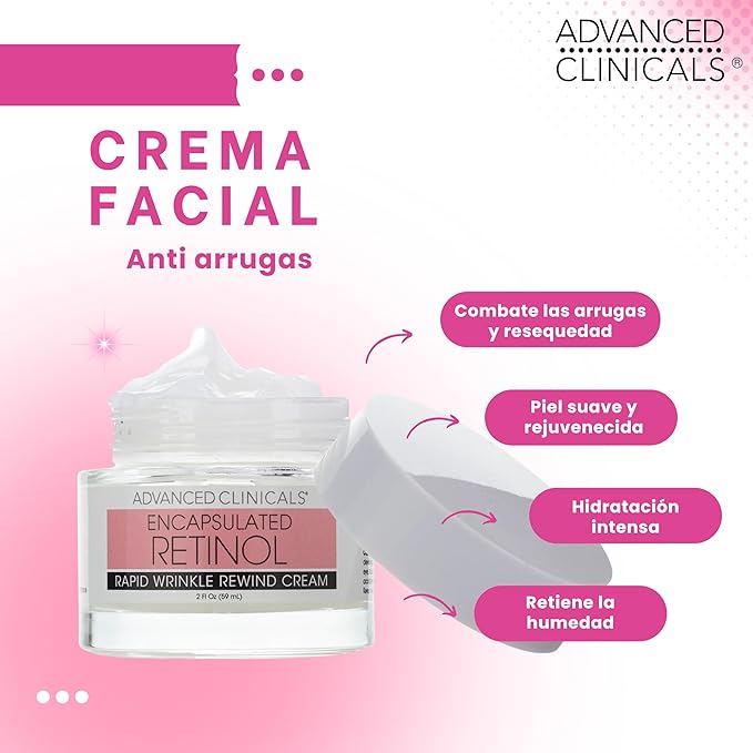Advanced Clinicals Retinol Cream Face Moisturizer | Encapsulated Retinol Lotion For Face With Ferulic Acid + Vitamin E To Soften Appearance Of Crepey Skin & Look of Fine Lines & Wrinkles, 2.5 Fl Oz