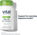 Hyperbiotics Vital Nutrients Pro-15 Prebiotics and Probiotics for Women and Men | 15 Science Backed Strains | Supports Occasional Constipation, Diarrhea, Gas & Bloating | 60 Vegan Time Release Pearls
