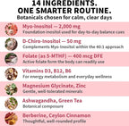 14-in-1 Women’s Inositol Complex Supplement – 40:1 Myo & D-Chiro Inositol with Folate, Vitamin D3, Zinc, Magnesium & Botanicals for Hormone & Feminine Wellness Support – (120 Capsules) (Pack of 2)