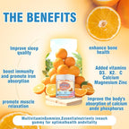 Vitamin D3 K2 Gummies,Vitamin D3 10000 IU with K2 200mcg,VitaminC,Calcium,Magnesium,Zinc,Support for Bones,Joints,Muscles,Nerves,and Immune System (60,Orange,Sugar-Free)
