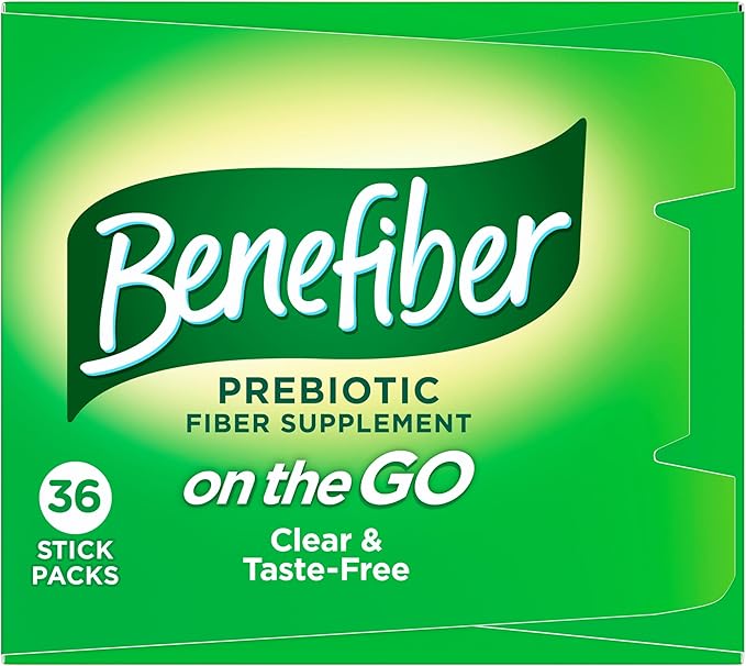 Benefiber On The Go Prebiotic Fiber Supplement Powder for Digestive Health, Daily Fiber Powder, Unflavored Powder Stick Packs - 36 Sticks (Pack of 2)