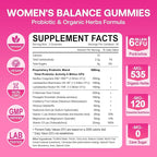 Feminine Balance Gummies for Women, Premium Ph Balance Gummies with Probiotic for Vaginal Flora Balance, Immune Support Supplement, Gluten-Free, Strawberry Flavor with Liquid Filled, 120 Count