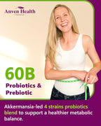 Menopause Supplements for Women 60 Billion with Akkermansia Probiotic & Prebiotic, Vitamin D & E for Hormone Balance, Metabolism, Gut Health Hot Flashes & Night Sweats - Non-GMO | 60 Caps