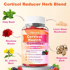 Cortisol Supplements for Women & Men, 13 in 1 Cortisol Detox, Cortisol Manager Reducer with Ashwagandha, Magnesium, L-Theanine, Cortisol Balance Gummies-Hormone Balance, Focus, Calm, zzZ, 120 Cts