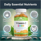 Kids Vitamin C Gummies – 120 Count of Tasty Immune Support Supplement for Kids, Toddlers, and Teens. Vitamin C Gummy Orange Flavored, Non-GMO, Gluten-Free, Vegan, Nut-Free, and Dairy-Free.