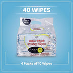 Shower Solutions - Adult Bathing Wipes, Extra Large and Extra Thick (40 wipes (4 Pack))