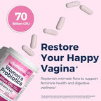 NewRhythm Women's Probiotics, Organic Prebiotics, 70 Billion CFU 10 Strains, Vaginal Probiotics for Urinary & Digestive Health, 30 Vegan Capsules, No Bloating