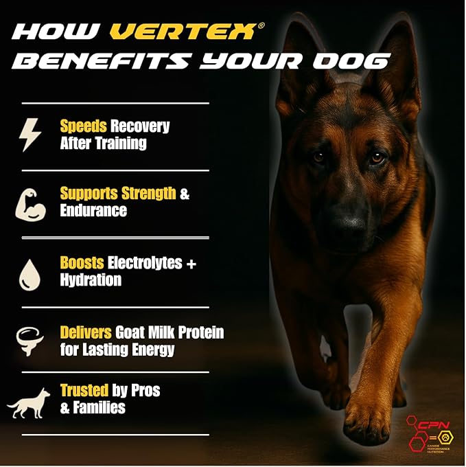 Vertex High-Performance Dog Supplement – Predigested Liver, Whey & Egg Protein – Supports Muscle, Recovery, Fertility, Digestion & Milk Production – Ideal for Working, Breeding & Active Dogs - 10LBS