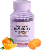 Lemme Immunity Postbiotic Gummies with Vitamin C, Vitamin D (2000 IU), Zinc, 10 Billion Postbiotic Cells, Astragalus for Immune Support - Vegetarian, Gluten Free, Sweet Orange (60 Count)