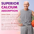 Calcium Citrate Gummies w/Vitamin D3, High Absorption Calcium Supplement for Women & Men, Plus Magnesium, Potassium, Zinc for Muscle & Immune Support, Sugar-Free, Raspberry Flavor, 60 Count