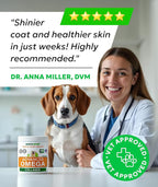 BARK&SPARK Advanced Omega-3 Collagen for Dogs - 180 Fish & Salmon Oil Treats for Dog Shedding, Skin Allergy Chews, Itch Relief, Hot Spots Treatment - Joints, Skin&Coat Supplement, EPA&DHA Fatty Acids