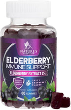 Elderberry Immune Support Gummies - Elderberry Extract Sambucus Nigra - Black Elder Berry Vitamin Supplement - Natural, Daily Immune Support Kids & Adults Love - Delicious Berry Flavor - 60 Gummies