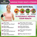 Wholesome Wellness Whole Food Multivitamin for Women - Natural Multi Vitamins, Minerals, Organic Extracts - 120 Tablets