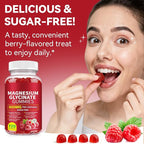 Magnesium Glycinate Gummies (Raspberry) 600mg, Sugar Free with Magnesium L-Threonate, Calcium, Potassium, Vitamin D3, B6 & CoQ10, High Absorption Support for Relaxation,Muscles & Energy, 120 Count