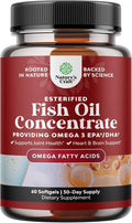 Omega 3 Fish Oil Supplement - EPA DHA Fish Oil Omega 3 Supplement with Immune Booster Brain Vitamins - Burpless 2000 mg per Serving for Mood Boost Liver Support and PMS Relief Support - 60 Count