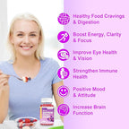 Saffron Gummies, 10 in 1 Saffron Supplements Gummies with Magnesium, Ashwagandha & Rhodiola Rosea, Sugar Free Vegan Mixed Berry Flavor - 2 Pack 120Cts