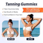 Tanning Gummies - Self Tan Bronzing Supplement that Work Without Sun - No Sugar Vegan with Astaxanthin Lycopene Beta Carotene and Vitamins-60 Count