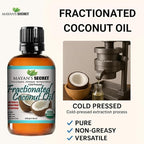 USDA Certified Organic Fractionated Coconut Oil, for Aromatherapy Relaxing Massage, Carrier Oil for Diluting Essential Oils, Hair & Skin Care Benefits, Moisturizer & Softener